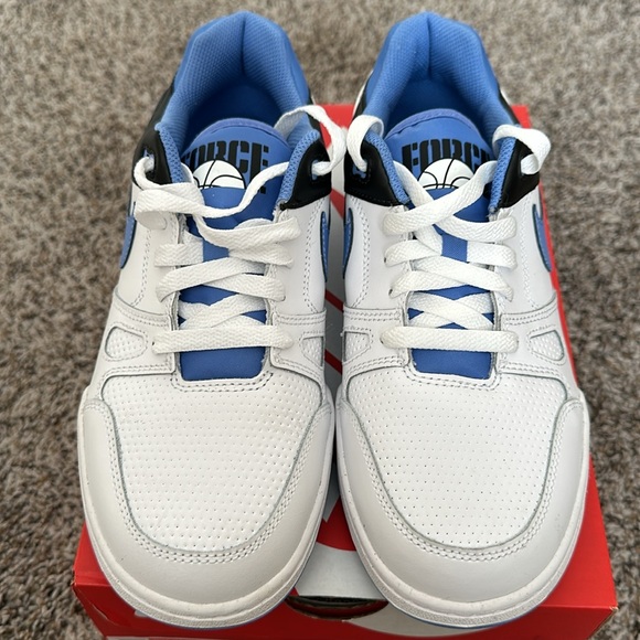 BNIB Nike Full Force Low Premium Leather Sneakers W 8.5/7Y White Polar Black - Picture 10 of 14